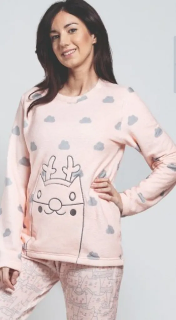Pijama de coralina con diseño de dibujo - Imagen 3