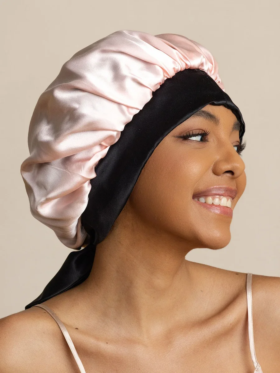 Gorro Casual de Seda para Mujer con Cintas Largas (Bicolor y Reversible) - Imagen 6