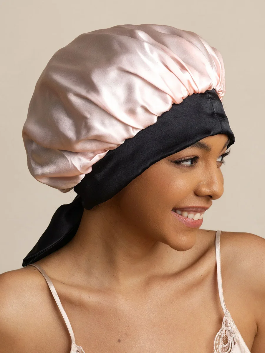 Gorro Casual de Seda para Mujer con Cintas Largas (Bicolor y Reversible) - Imagen 7