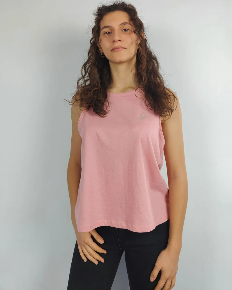 Camiseta tirantes orgánica - Coral - Imagen 4