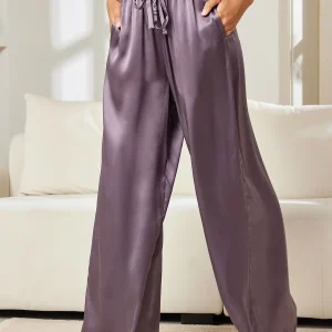 Pantalón de Pernera Ancha de 100% Seda de Mora para Mujer