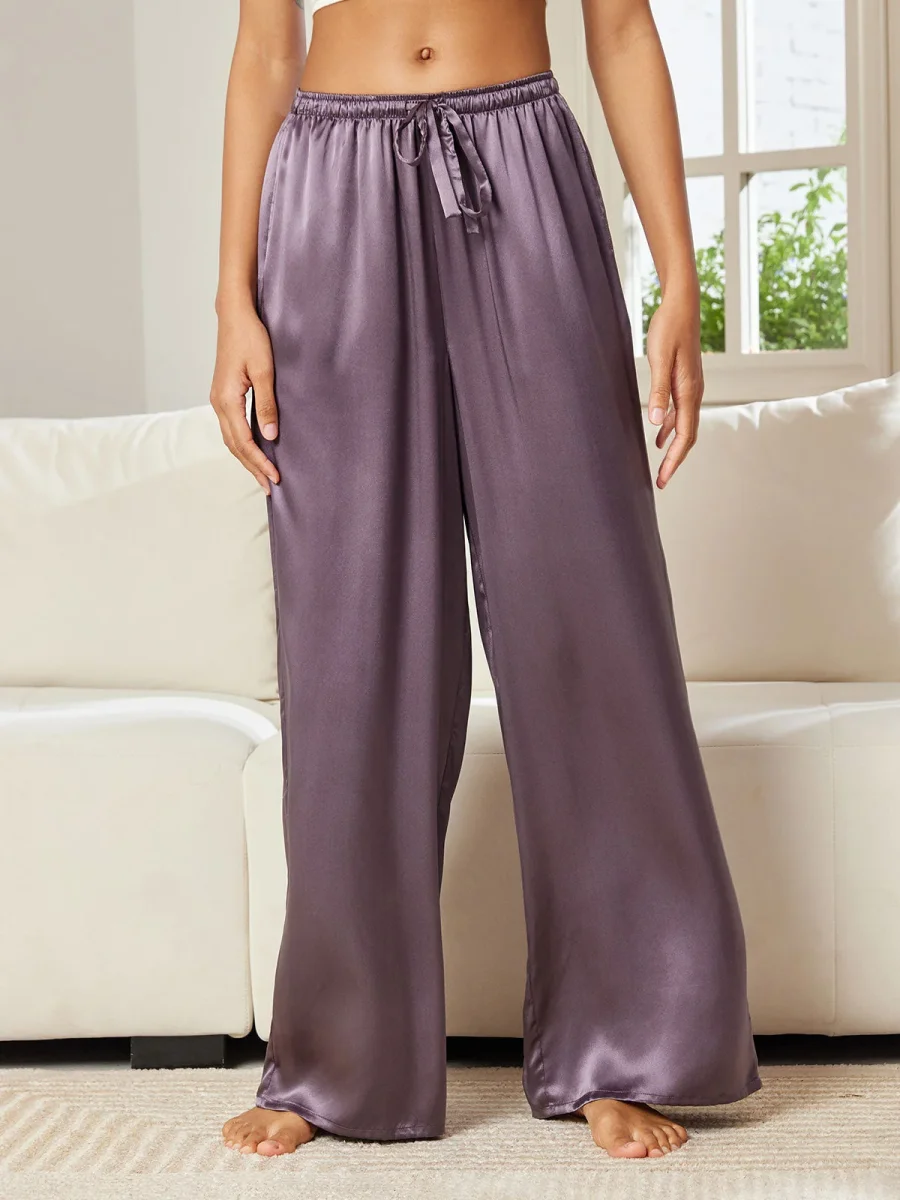 Pantalón de Pernera Ancha de 100% Seda de Mora para Mujer - Imagen 5