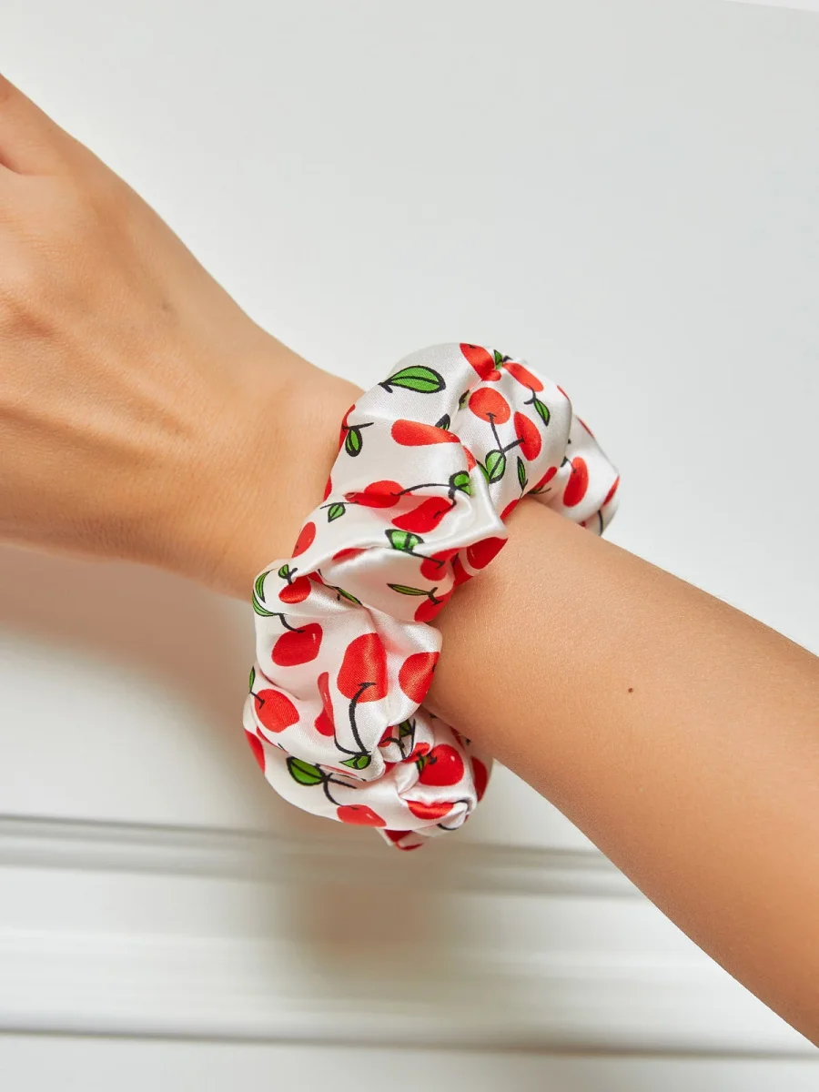 Coletero Grande Estampado Suave De Seda - 3.5cm - Imagen 8