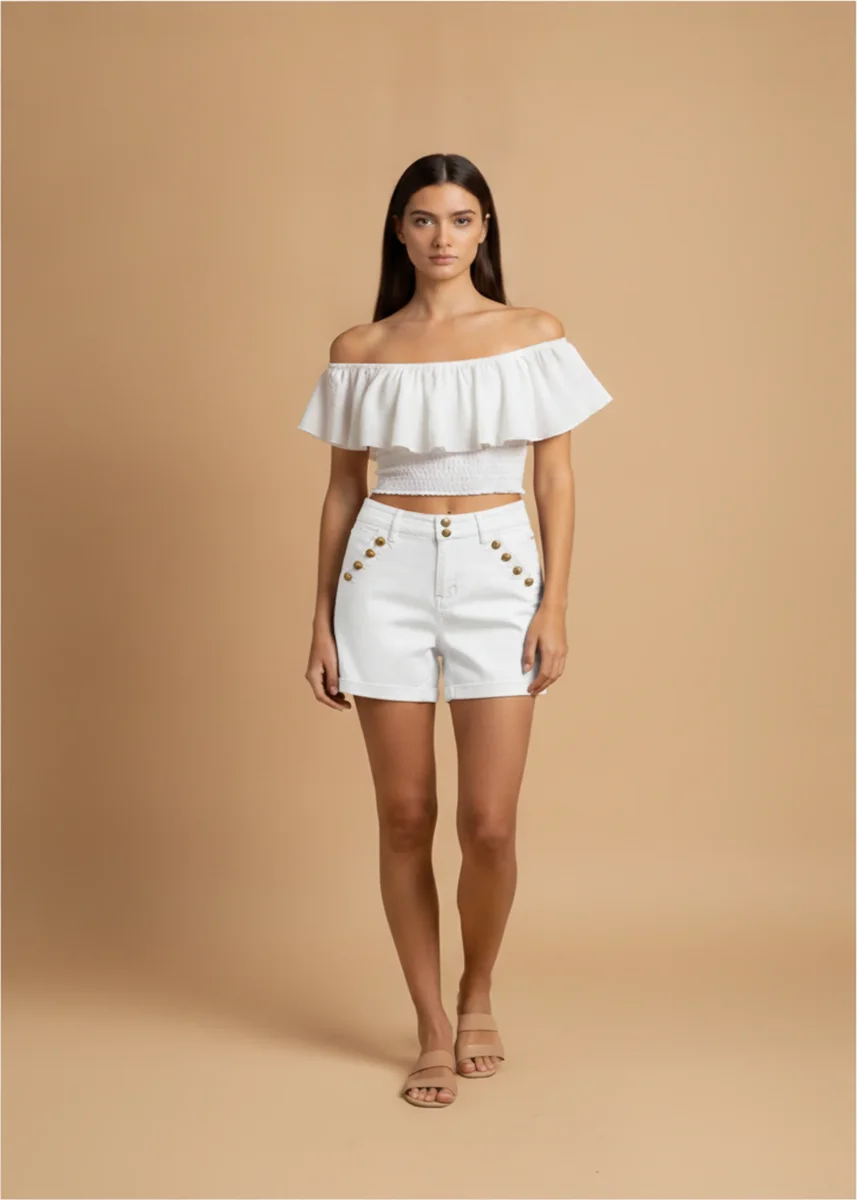 Short denim botones - Imagen 6
