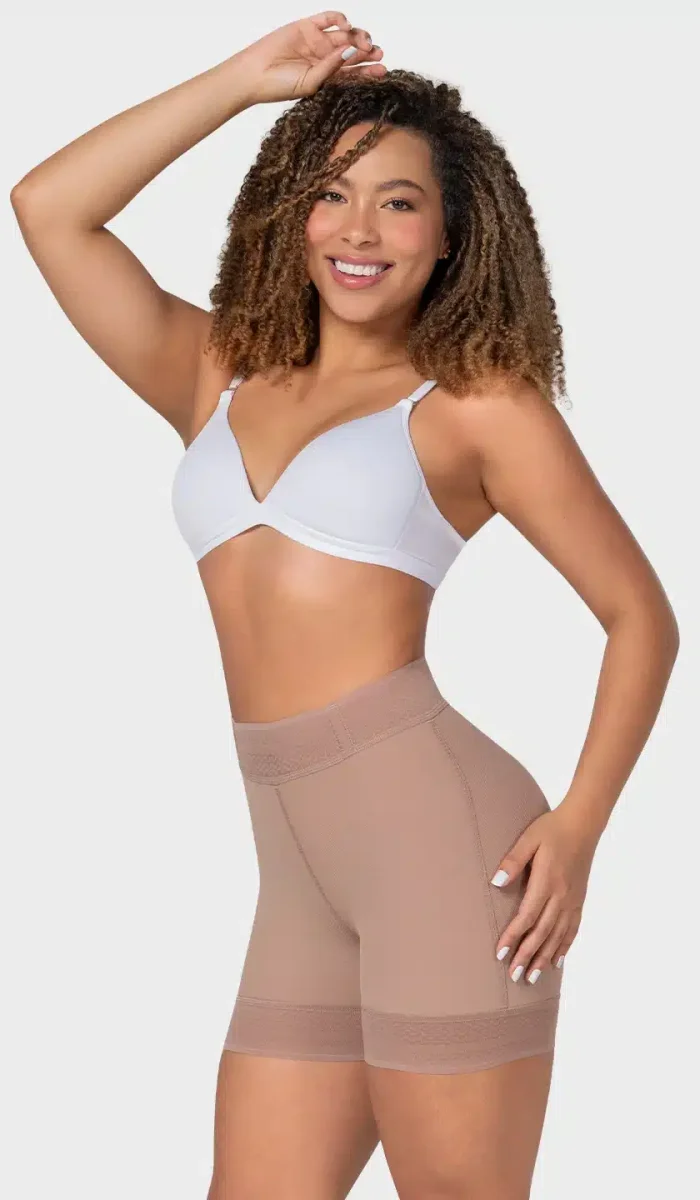 Short Colombiano MYD STA-30312 Cocoa | Faja Invisible Sin Costuras con Realce de Glúteos - Imagen 3