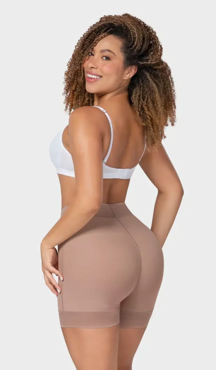 Short Colombiano MYD STA-30312 Cocoa | Faja Invisible Sin Costuras con Realce de Glúteos