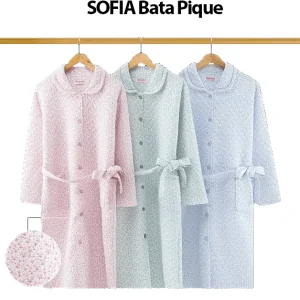 SOFÍA Bata Piqué de Señora