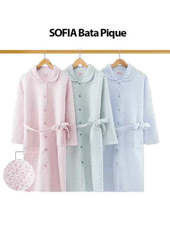 SOFÍA Bata Piqué de Señora