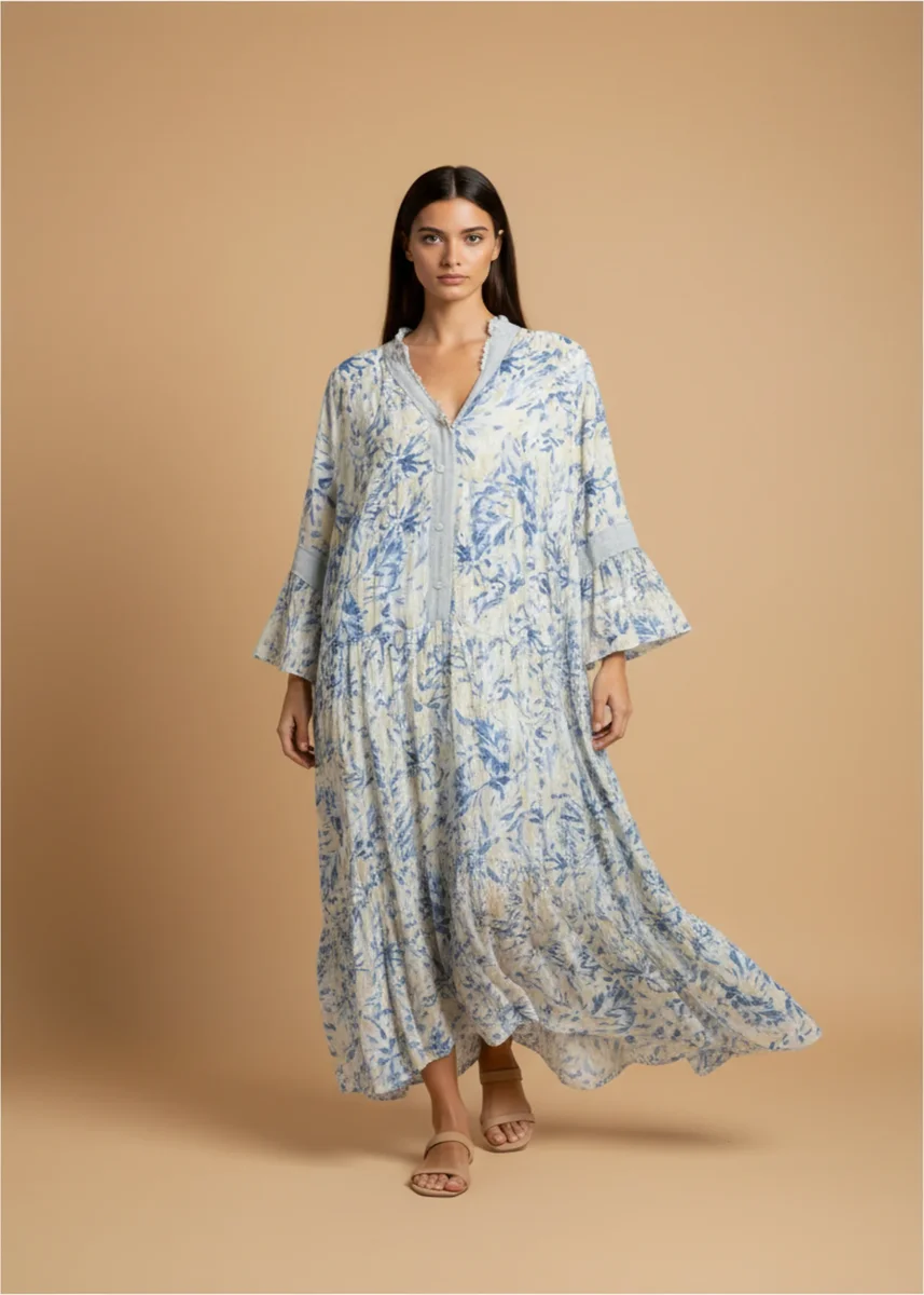 Vestido estampado largo - Imagen 3