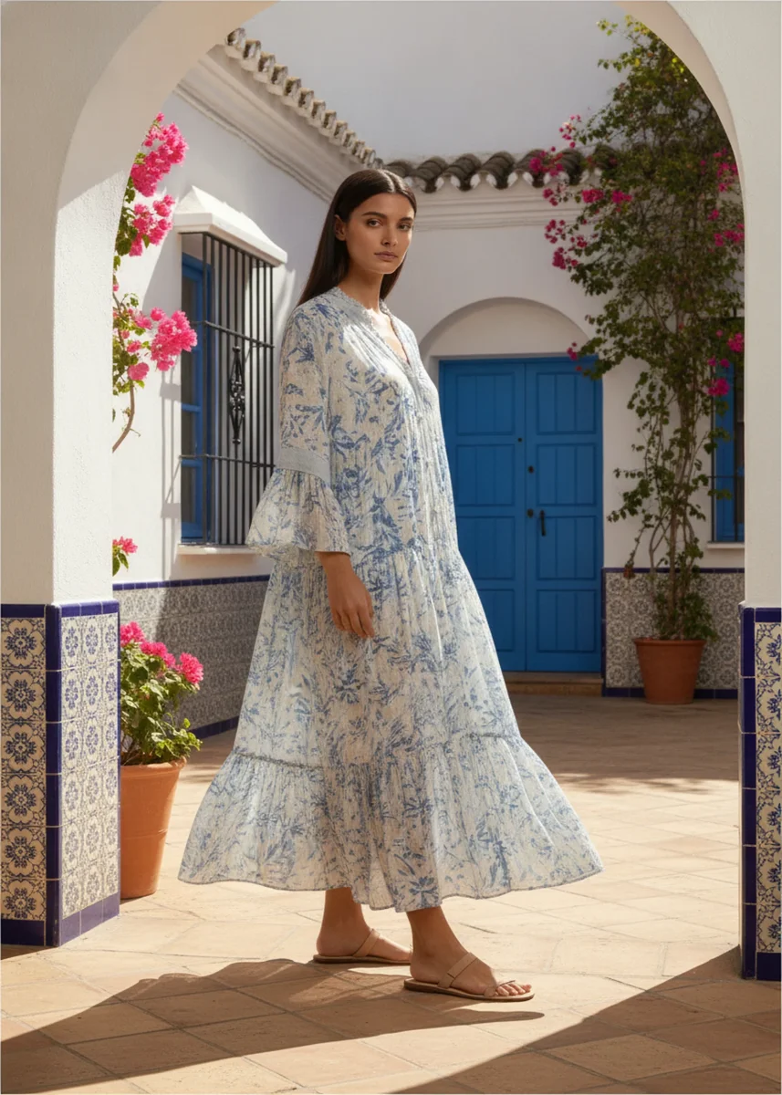 Vestido estampado largo - Imagen 2