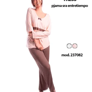 TRESS Pijama de Mujer Entretiempo de Manga Larga