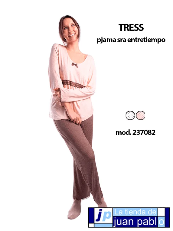 TRESS Pijama de Mujer Entretiempo de Manga Larga