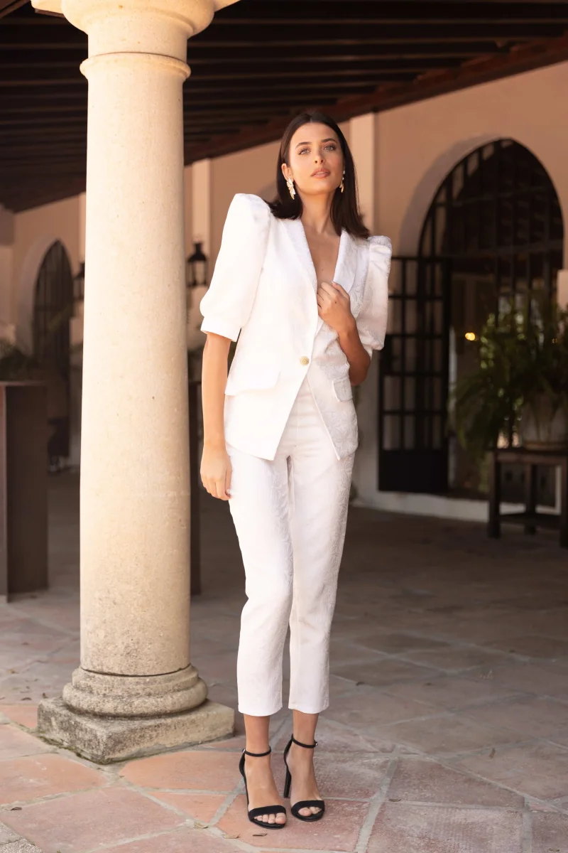Traje Invitada Boda | Crepe | Berenjena | Rodanne - Imagen 6