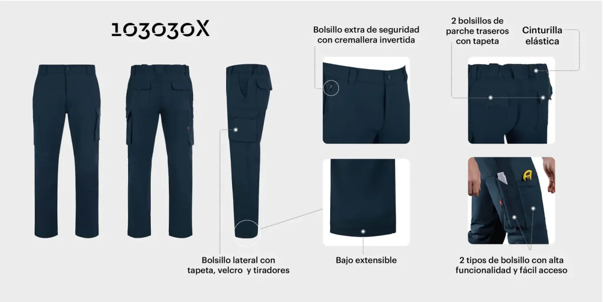 VELILLA 103030X Pantalón 4-Xtreme multibolsillos - Imagen 5