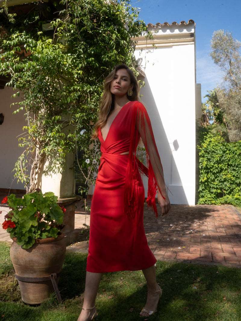 Vestido Denis | Flecos | Rojo | 1 Ud Talla XS 1 Ud Talla M - Imagen 5