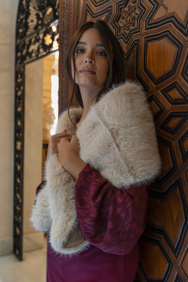 Vestido Reims | Manga De Gasa | Burdeos | 1 Ud. Última Talla M - Imagen 5