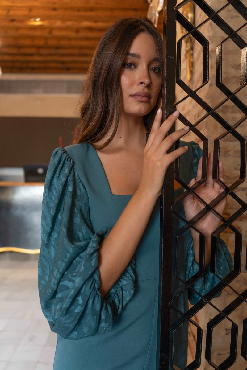 Vestido Reims | Manga De Gasa | Verde | 1. Ud. Última Talla XL - Imagen 4