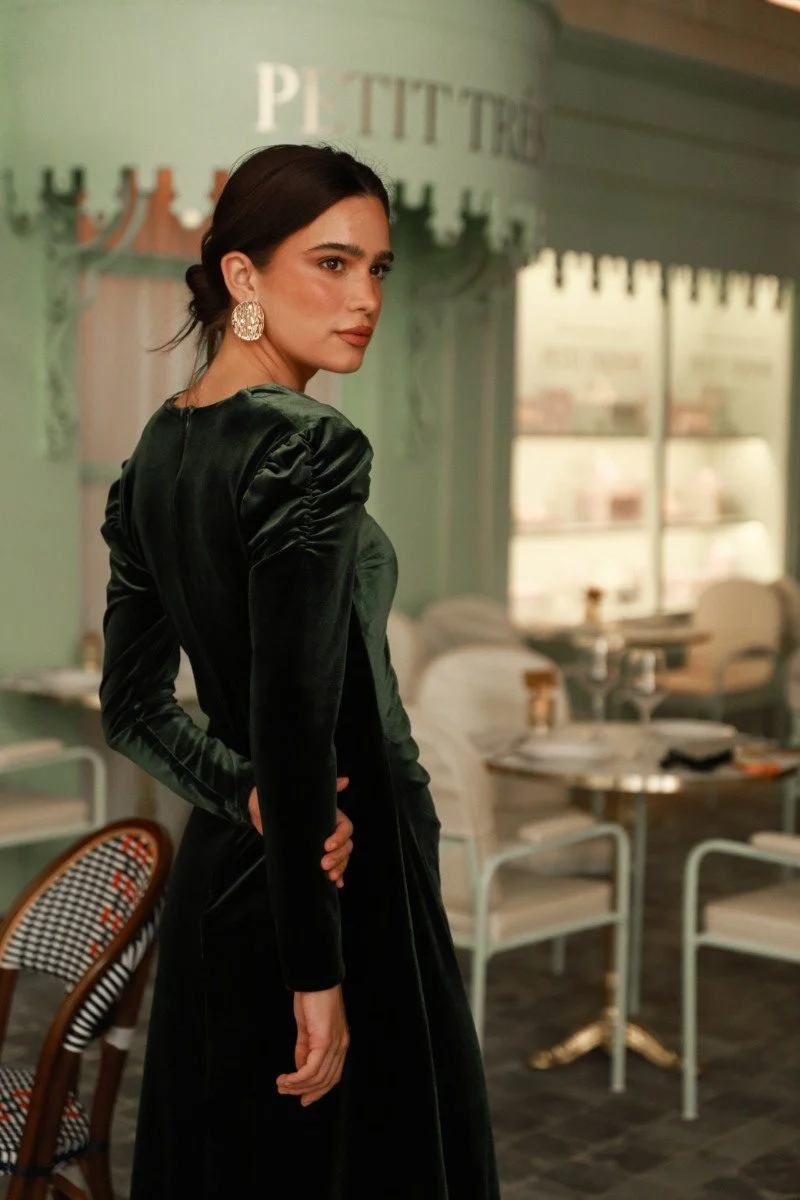 Vestido Verde | Terciopelo | 1 Ud Talla Xs - Imagen 3