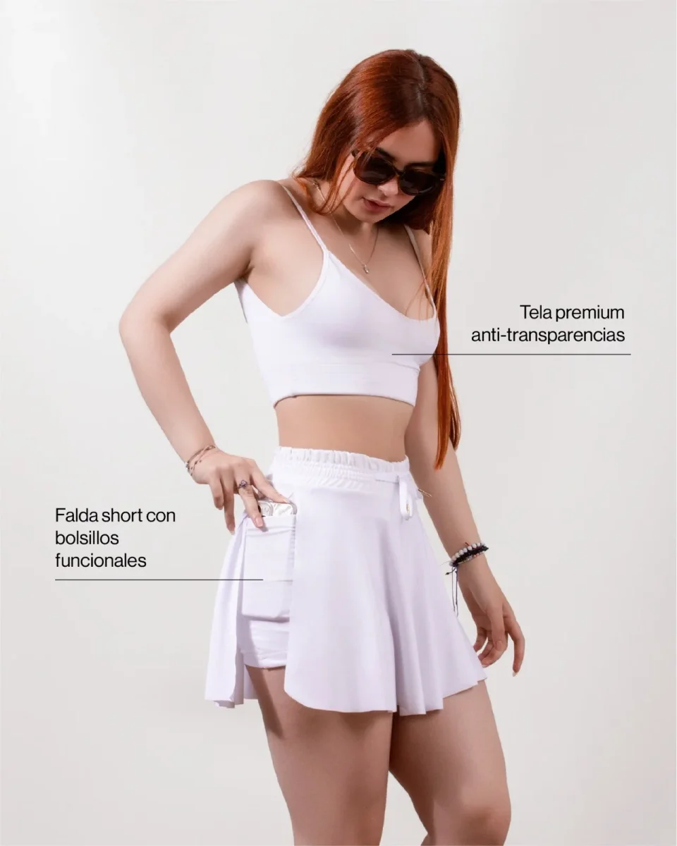 Falda short Blanco Marfíl
