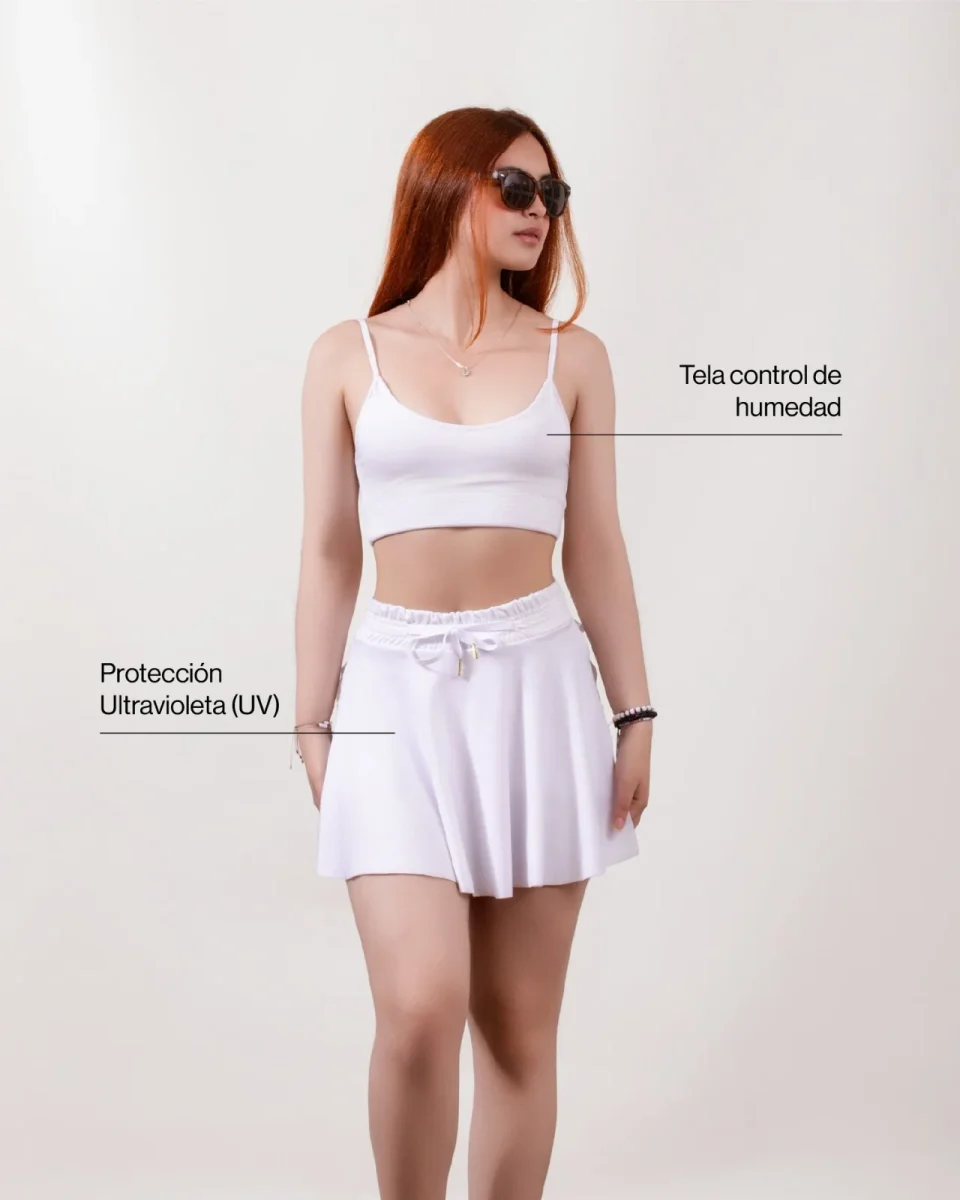 Falda short Blanco Marfíl - Imagen 3