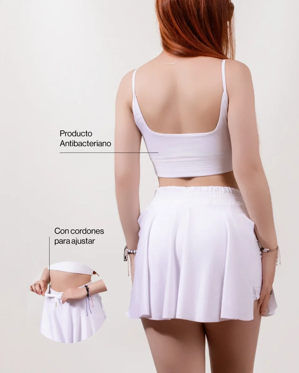 Falda short Blanco Marfíl - Imagen 4