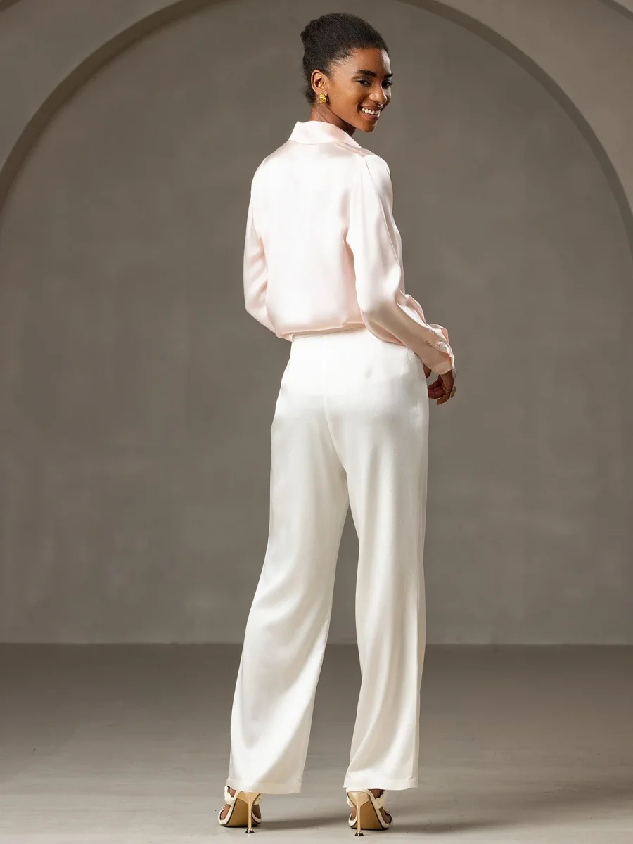 19Momme Pantalones de Seda Casual con Piernas Anchas - Imagen 5