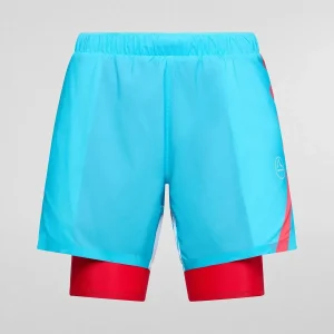 Shorts La Sportiva FLOW 5,, SHORT W malibu blue - hibiscus
