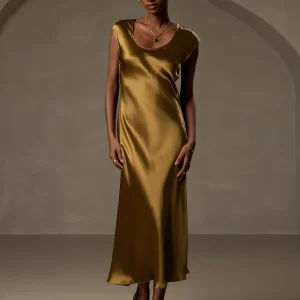19Momme Vestido Casual Sin Mangas de Seda