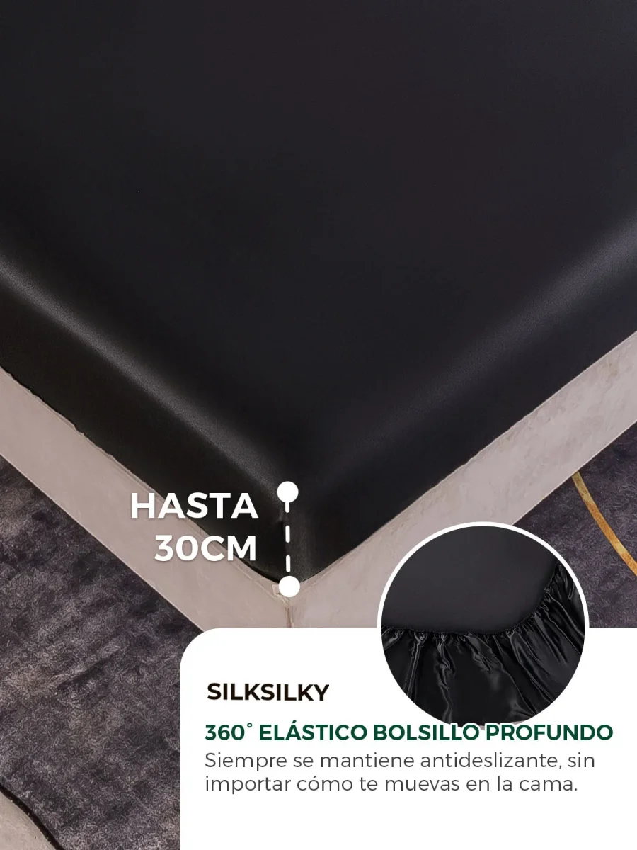 19Momme Sábana bajera de seda sin costuras - Imagen 5