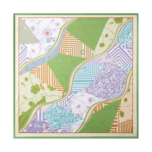 Pure Silk Pattern Stitching Square Scarf - Tamaño 53x53cm
