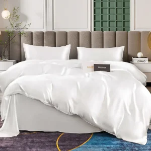 25Momme Juego de 4 piezas de seda: funda nórdica + sábana encimera + 2 fundas de almohada