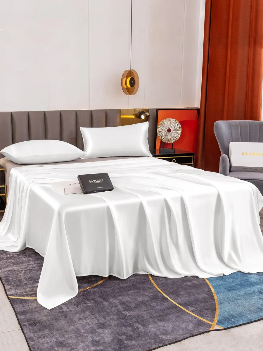 19Momme Juego de 3 piezas de seda: sábana encimera + 2 fundas de almohada - Imagen 4