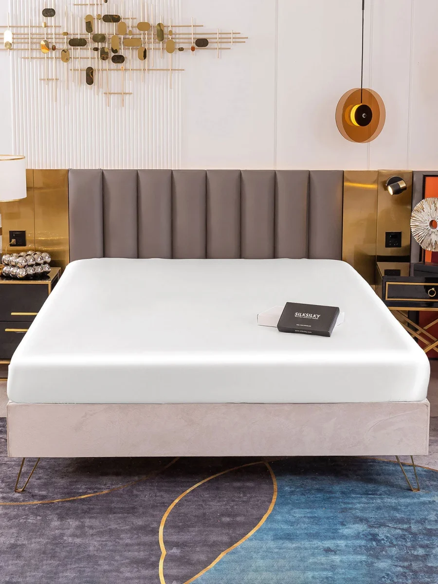 19Momme Sábana bajera de seda sin costuras - Imagen 9
