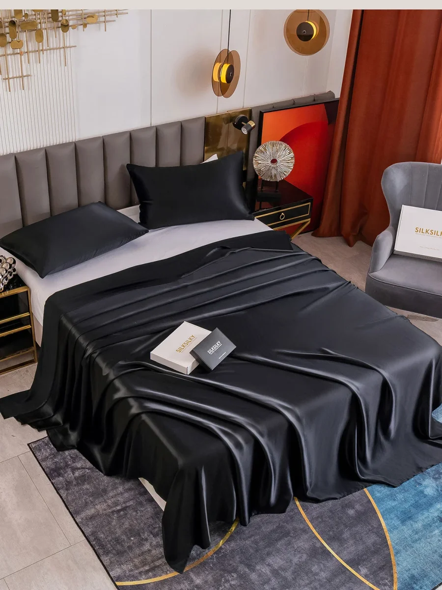 19Momme Juego de 3 piezas de seda: sábana encimera + 2 fundas de almohada - Imagen 9