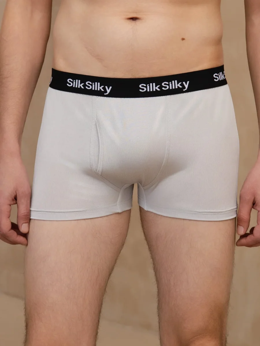 Pura Seda Hombre Comodidad Transpirable Boxer Brief Ropa Interior - Imagen 4
