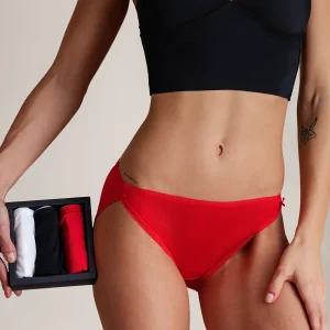 3 Piezas Seda Pura Sexy Encaje Ribeteado Panty con Lazo Diseño