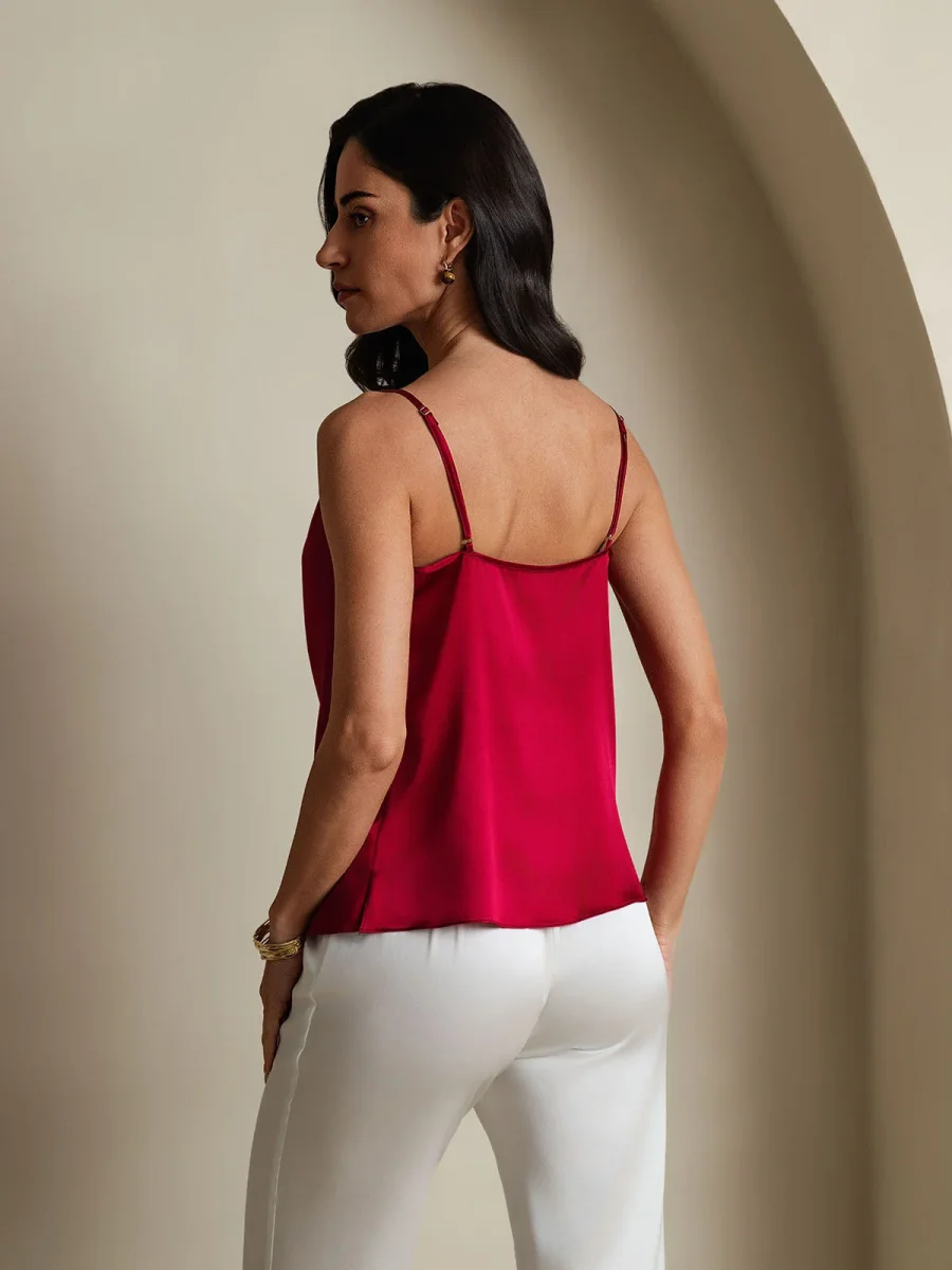 19Momme Seda Tirantes Finos Escote Holgado Camisole Top - Imagen 3