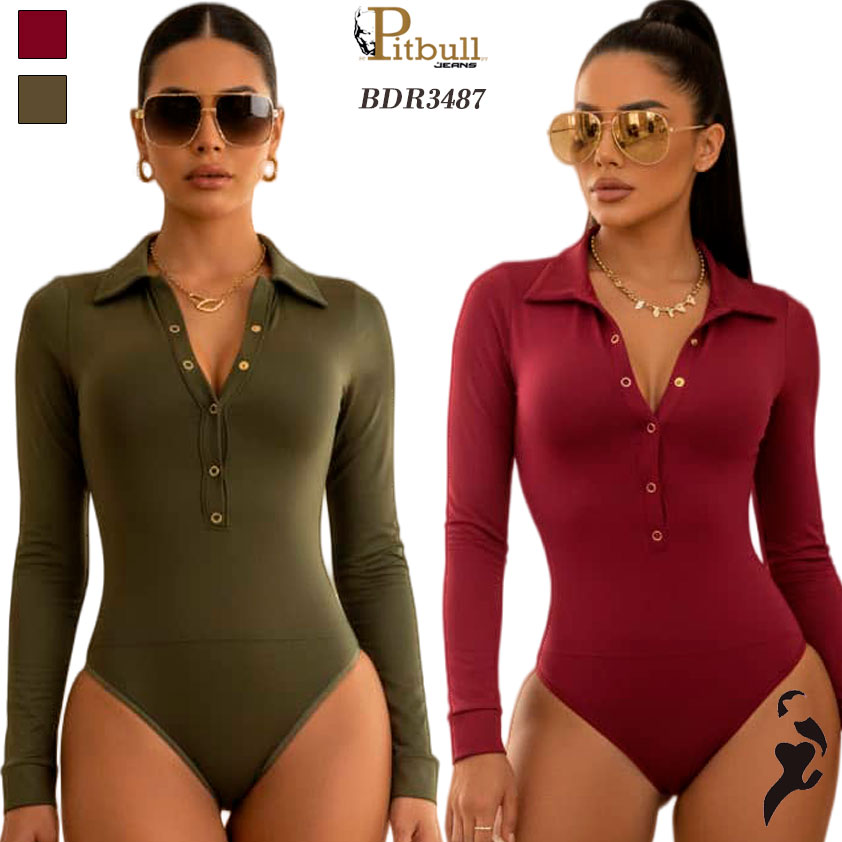 Body tipo polo elegante con botones y manga larga - Imagen 4