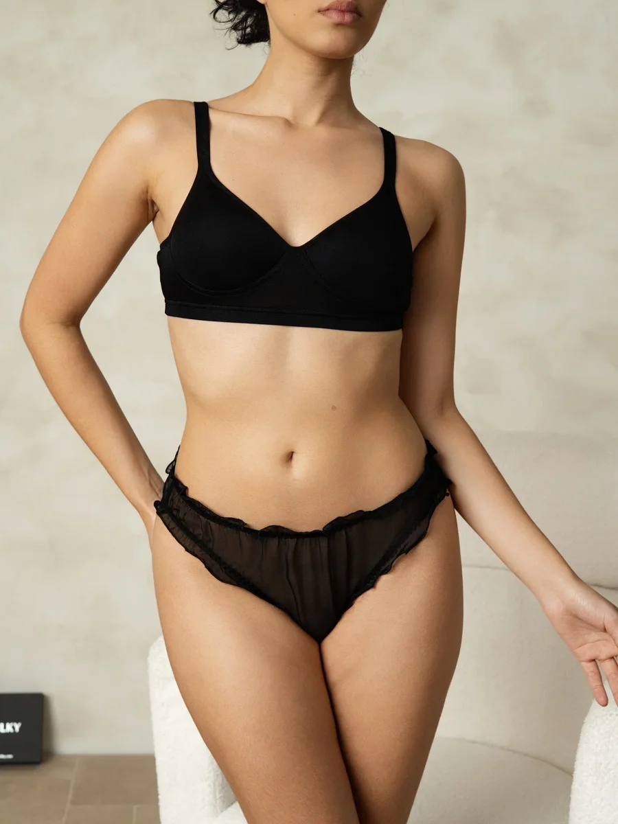Braguitas de Mujer De Pura Seda Con Volantes Sexys(Sujetador No Incluido) - Imagen 6