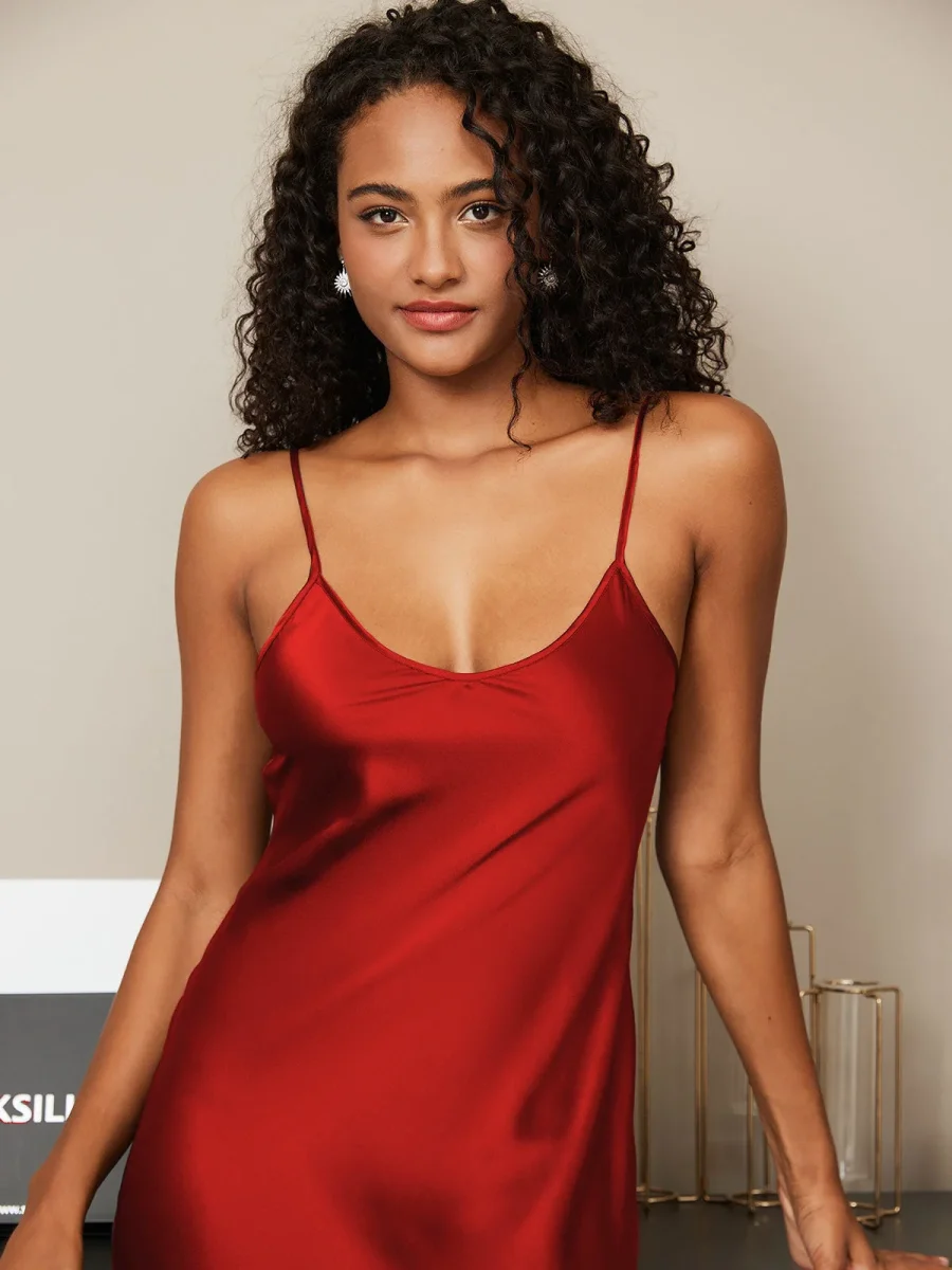 Camisón/Vestido Largo de Seda con Tirantes Finos - Imagen 4