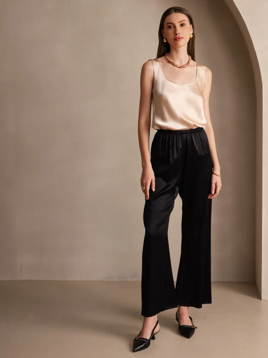 Camiseta de seda pura con tirantes anchos - Imagen 8
