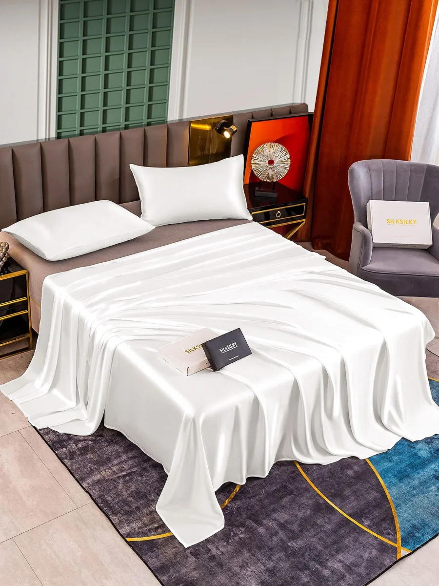 25Momme Juego De Seda De 3 Piezas: Sábana Encimera+2x Fundas De Almohada - Imagen 8