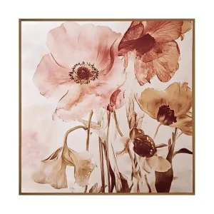 Pure Silk Bufanda Cuadrada Floral con Borde Dorado 53*53 cm
