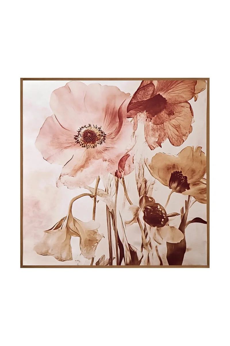 Pure Silk Bufanda Cuadrada Floral con Borde Dorado 53*53 cm - Imagen 2