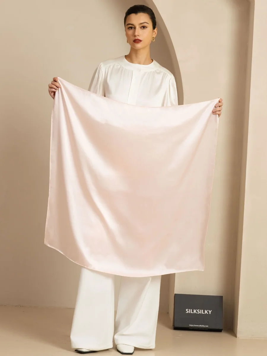 Pañuelo Cuadrado Clásico y Elegante de Seda Pura - Tamaño 90x90cm - Imagen 3