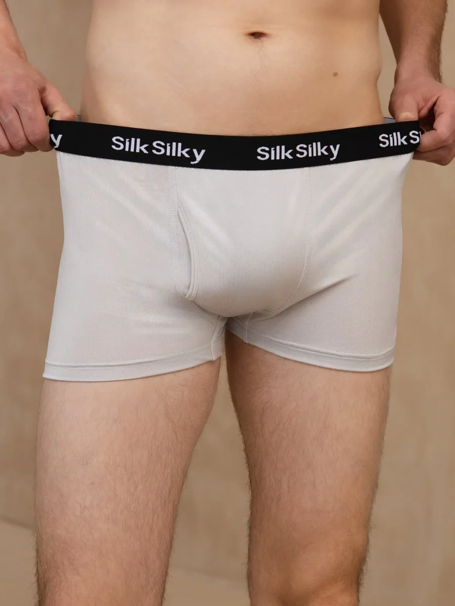 Pura Seda Hombre Comodidad Transpirable Boxer Brief Ropa Interior - Imagen 5