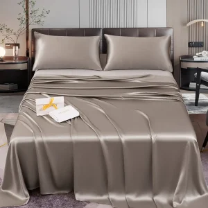 22Momme Juego de 3 piezas de seda: sábana encimera + 2 fundas de almohada