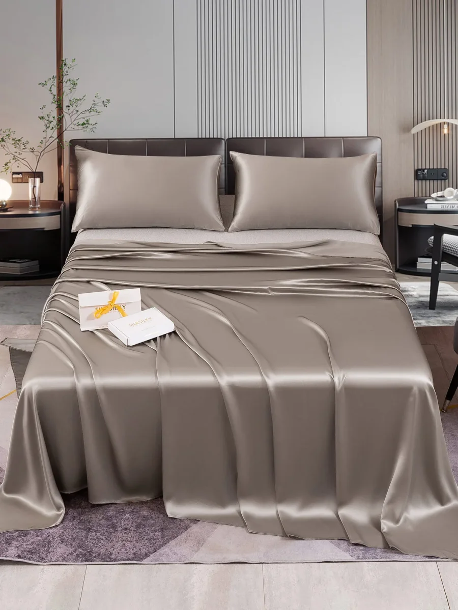 22Momme Juego de 3 piezas de seda: sábana encimera + 2 fundas de almohada - Imagen 2