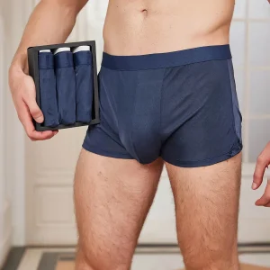 3 Piezas De Ropa Interior Tipo Bóxer De Seda Pura Para Hombre