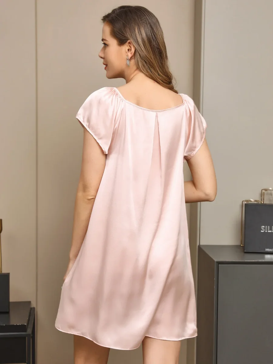 Pura Seda Manga Corta Lindo Camisón - Imagen 3